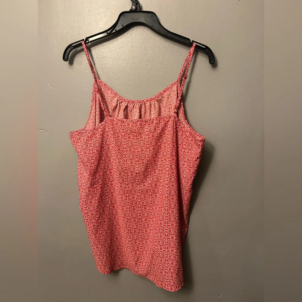 Red Print Babydoll Tank - lightweight & flowy w/adjustable straps